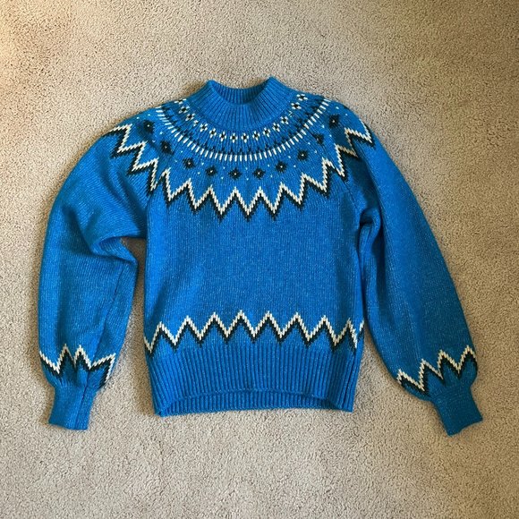 Who What Wear Sweaters - Who What Wear | *Blue Winter Sweater* | Balloon Sleeve | Mockneck Collar | NWOT